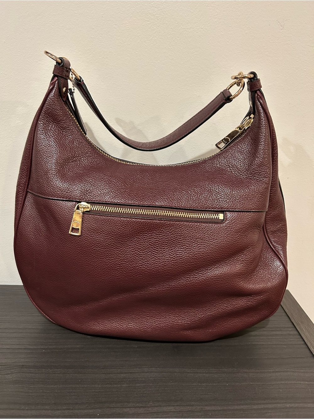 COACH Burgundy Harley Hobo Shoulder Bag Pebble Leather EUC - Picture 11 of 12